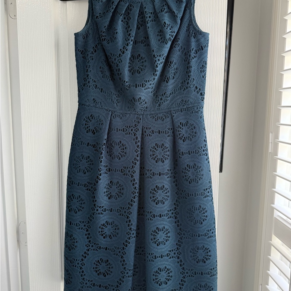 Adrianna Papell Green Sheath Midi Dress Cowl Neck